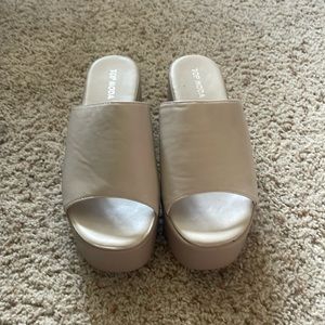 Size 9  tan wedge sandals